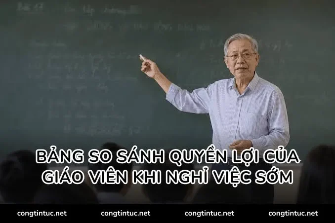 Bảng so sánh quyền lợi của giáo viên khi nghỉ việc sớm
