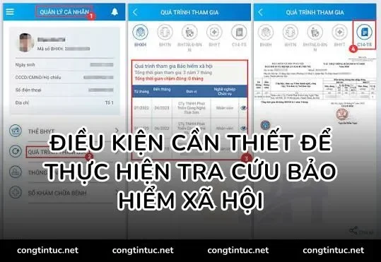 Điều kiện cần thiết để thực hiện tra cứu bảo hiểm xã hội