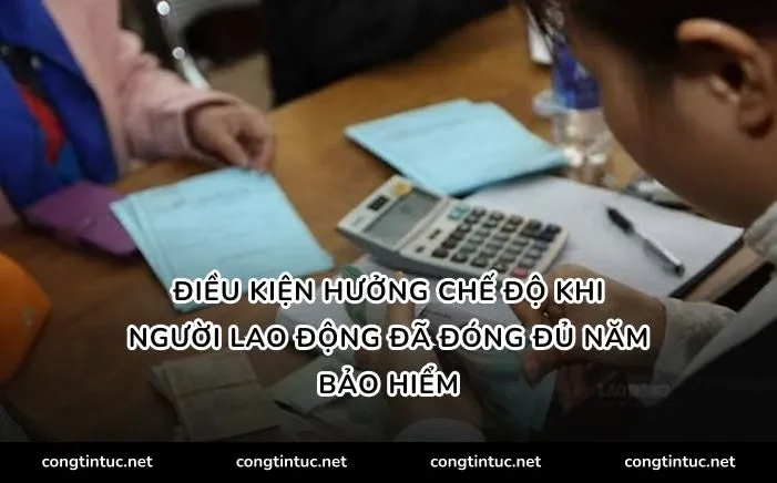 Điều kiện hưởng chế độ khi người lao động đã đóng đủ năm bảo hiểm